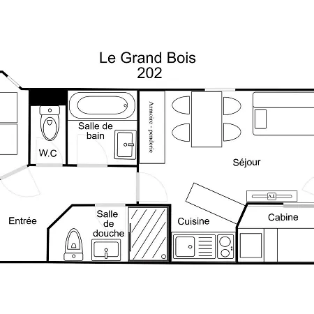 Confortable 2 Pieces + Cabine, Animaux Admis, Skis Aux Pieds - Fr-1-182a-11 كورشوفيل