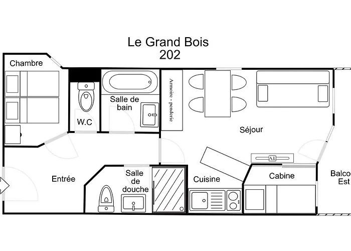 Confortable 2 Pieces + Cabine, Animaux Admis, Skis Aux Pieds - Fr-1-182a-11 Courchevel